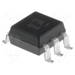10 pcs : H11L1SM - Optocoupler, SMD, Ch: 1, OUT: Schmitt trigger, SMD6, H11L1