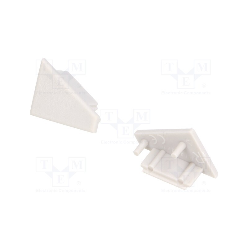 10 set : 83160022 -AS - Cap for LED profiles, grey, 2pcs, ABS, CORNER10
