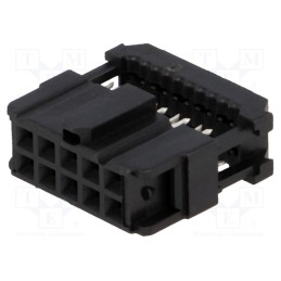 10 pcs : 1658621-1 - Plug, IDC, female, PIN: 10, IDC, for ribbon cable, 1.27mm, black