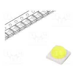 10 pcs : PK2N-3LWE-SD - Power LED, white cold, 130°, 350mA, Pmax: 3W, 130÷140lm, CRImin: 74
