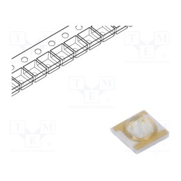 10 pcs : RF-C35R1-SBE-FR - Power LED, 120°, 700mA, λd: 440÷450nm, Pmax: 2.5W, 3.45x3.45x1.95mm