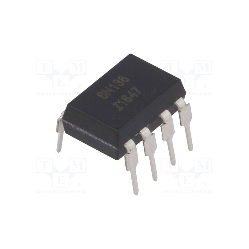 10 pcs : 6N138 - Optocoupler, THT, Ch: 1, OUT: Darlington, CTR@If: 300-1600%@1.6mA