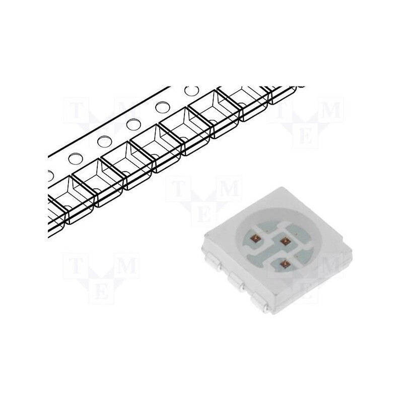 10 pcs : OS5YATS4C1A - LED, SMD, 5060,PLCC6, yellow, 4200÷5800mcd, 5x5x1.5mm, 120°, 2÷2.6V