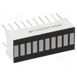 10 pcs : OSX10201-R - Display: LED, bargraph, red, 70mcd, 25.5x10.2x7.9mm, 2.1÷2.5V
