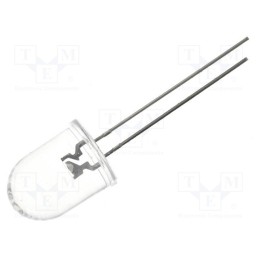 10 pcs : OSUB0231A-MN - LED, 10mm, blue, 1560÷3000mcd, 30°, Front: convex, 2.8÷4V