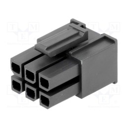 10 pcs : 1700010106 - Plug, wire-wire/PCB, female, Mega-Fit, 5.7mm, PIN: 6, UL94V-2, 23A