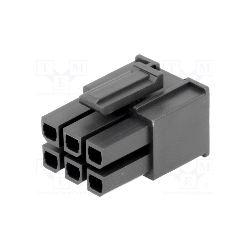 10 pcs : 1700010106 - Plug, wire-wire/PCB, female, Mega-Fit, 5.7mm, PIN: 6, UL94V-2, 23A