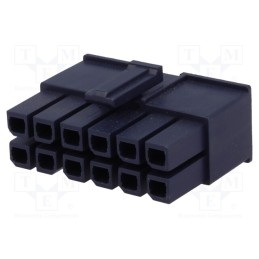 10 pcs : 1700010112 - Plug, wire-wire/PCB, female, Mega-Fit, 5.7mm, PIN: 12, UL94V-2, 23A