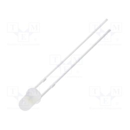 10 pcs : OSM5DK3132A-12V - LED, 3mm, white warm, 750÷1120mcd, 30°, Front: convex, 12V
