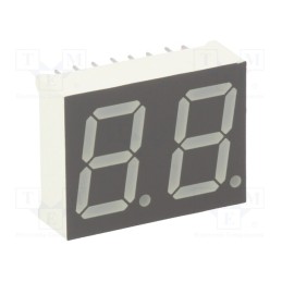 10 pcs : KW2-56GCGA - Display: LED, 7-segment, 14.2mm, 0.56', No.char: 2, yellow-green