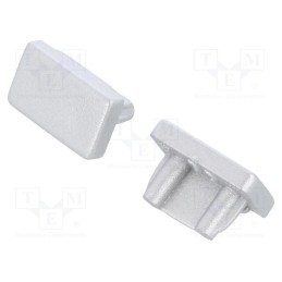 10 set : 89090040 -AS - Cap for LED profiles, silver, 2pcs, ABS, SLIM8