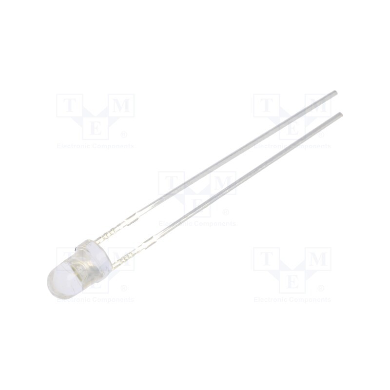 10 pcs : OSM53131A-VV - LED, 3mm, white warm, 4200mcd, 30°, Front: convex, 3÷15V, -30÷85°C