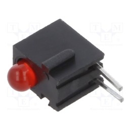10 pcs : H100CHDL - LED, in housing, red, 3mm, No.of diodes: 1, 2mA, Lens: diffused, 45°