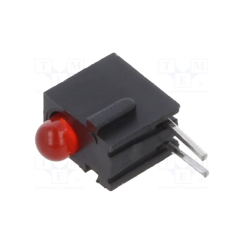 10 pcs : H100CHDL - LED, in housing, red, 3mm, No.of diodes: 1, 2mA, Lens: diffused, 45°