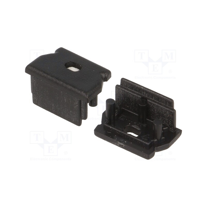 10 set : A1100002 -AS - Cap for LED profiles, black, 2pcs, ABS, with hole, UNI12
