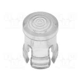 10 pcs : 8659 - LED lens, round, transparent, lowprofile, 3mm