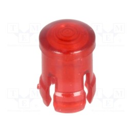 10 pcs : 8656 - LED lens, round, red, lowprofile, 3mm
