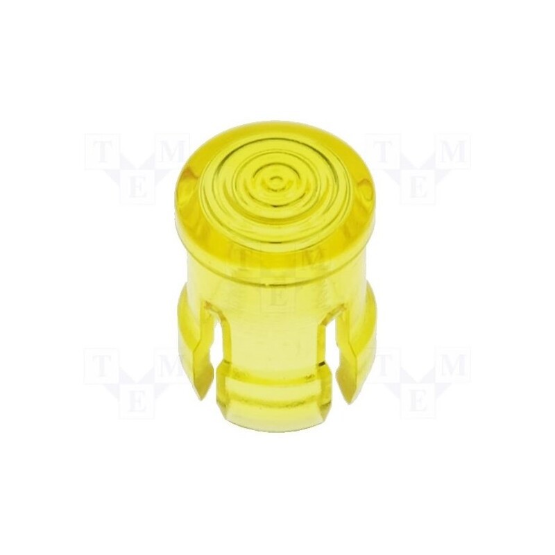10 pcs : 8658 - LED lens, round, yellow, lowprofile, 3mm