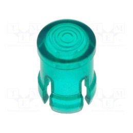 10 pcs : 8657 - LED lens, round, green, lowprofile, 3mm