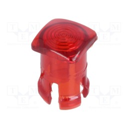 10 pcs : 8686 - LED lens, square, red, lowprofile, 5mm
