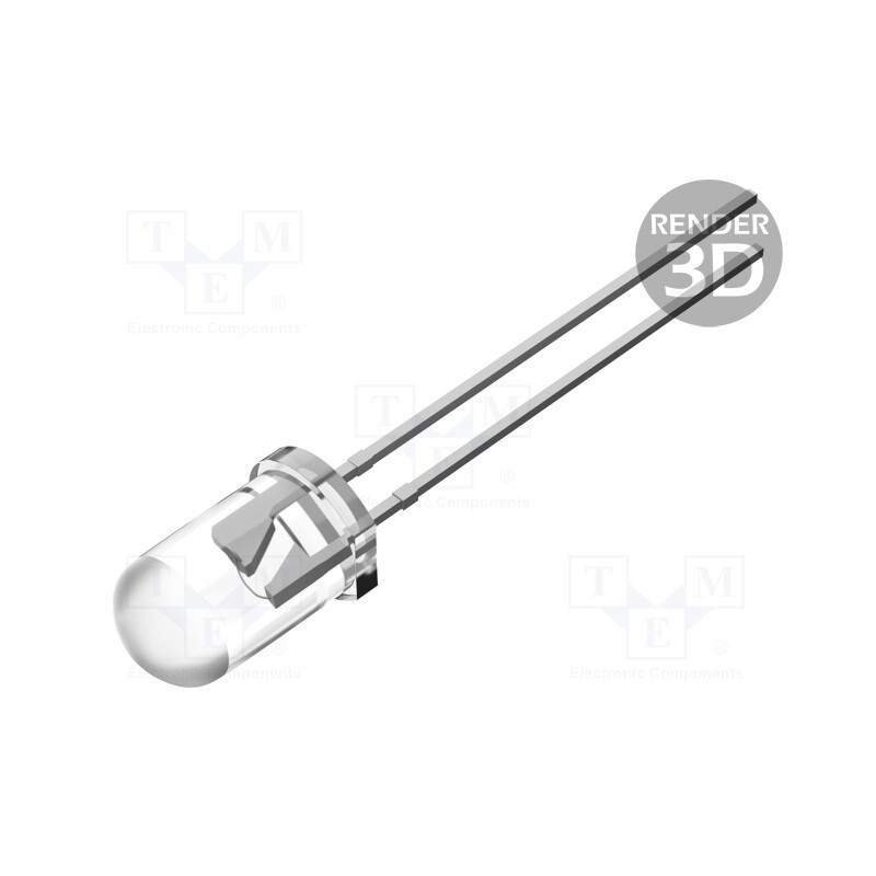 10 pcs : OSG59A51A5A - LED, 5mm, green, 4200÷5800mcd, 100°, Front: convex, 2.7÷3.4V