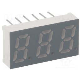 10 pcs : KW3-304AVA - Display: LED, 7-segment, 8mm, 0.31', No.char: 3, red, 37÷74mcd, anode