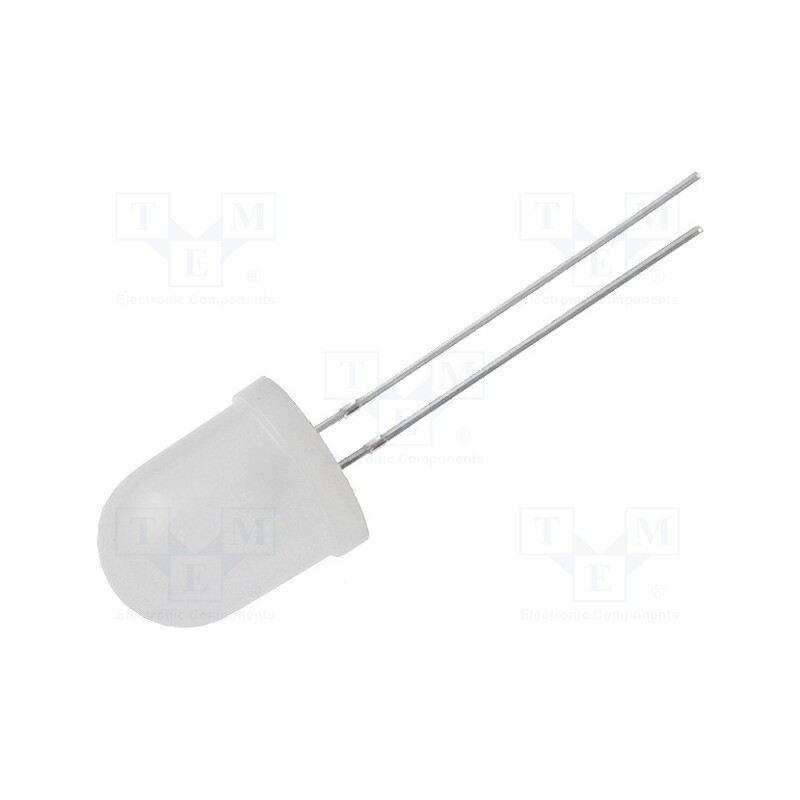 10 pcs : OSW57LA132-RS - LED, 10mm, white cold, 8400mcd, 30°, Front: convex, 2.8÷3.6V