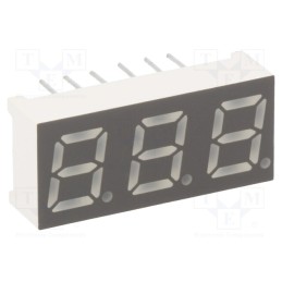 10 pcs : KW3-281CVA - Display: LED, 7-segment, 7mm, 0.28', No.char: 3, red, 35÷70mcd