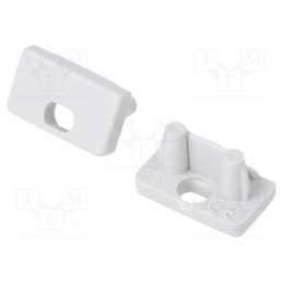 10 set : 89970022 -AS - Cap for LED profiles, grey, 2pcs, ABS, with hole, SLIM8