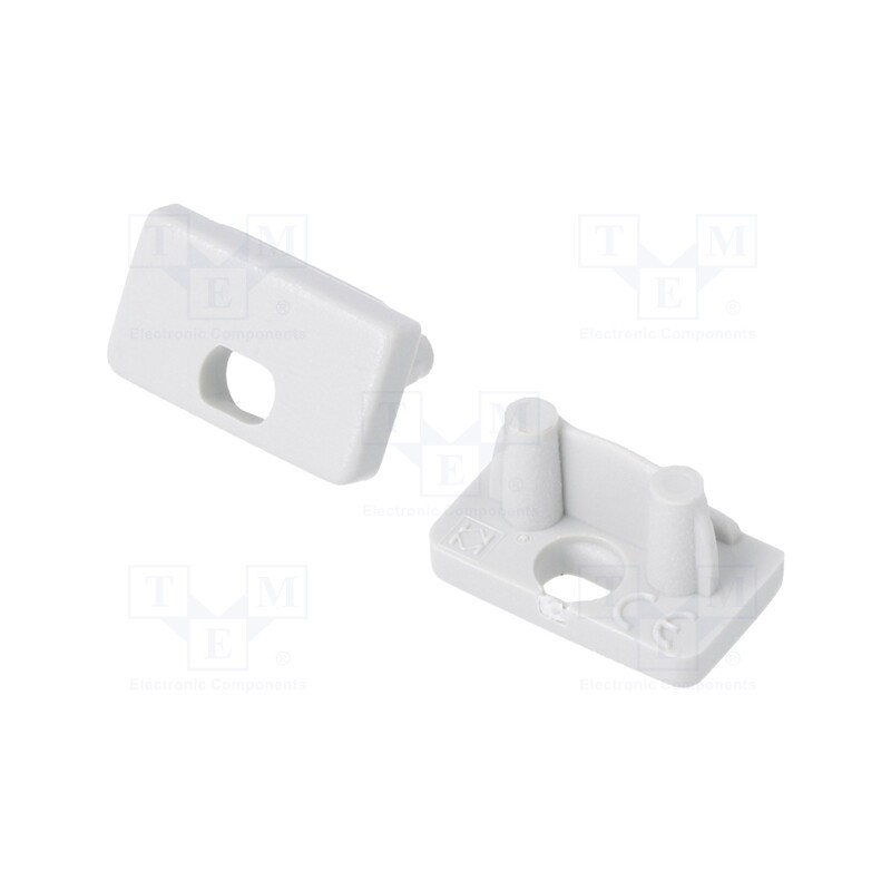 10 set : 89970022 -AS - Cap for LED profiles, grey, 2pcs, ABS, with hole, SLIM8