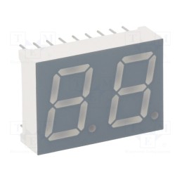 10 pcs : KW2-521CVA - Display: LED, 7-segment, 13.2mm, 0.52', No.char: 2, red, 40÷80mcd