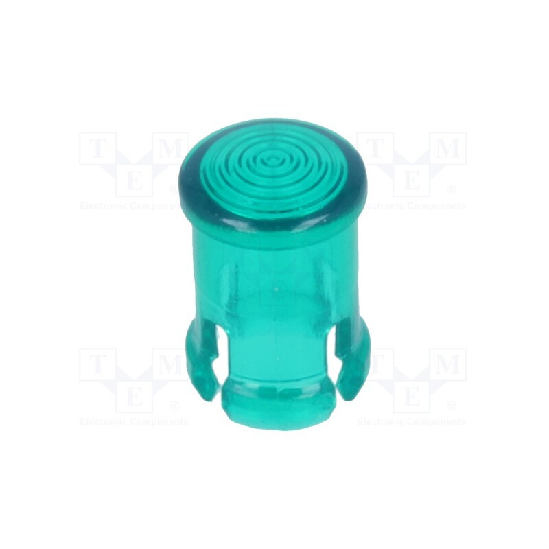 10 pcs : 8669 - LED lens, round, green, lowprofile, 5mm