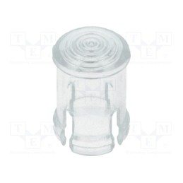 10 pcs : 8671 - LED lens, round, transparent, lowprofile, 5mm