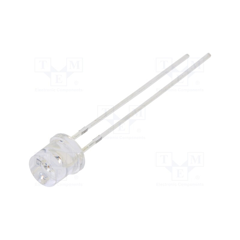 10 pcs : OSO5PA57E1A-CRLED14 - CRLED, 5mm, orange, 1120mcd, 140°, Front: flat, 12V, No.of term: 2