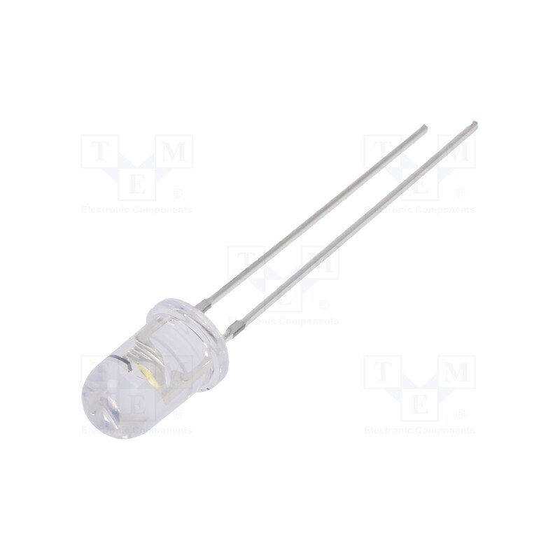 10 pcs : OSM5DK5B61A-CRLED14 - CRLED, 5mm, white warm, 5800mcd, 60°, Front: convex, 5.5÷20V
