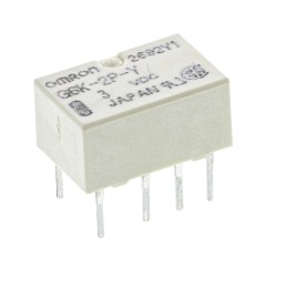1 pcs - Omron PCB Mount Signal Relay, 3V dc Coil, 1A Switching Current, DPDT