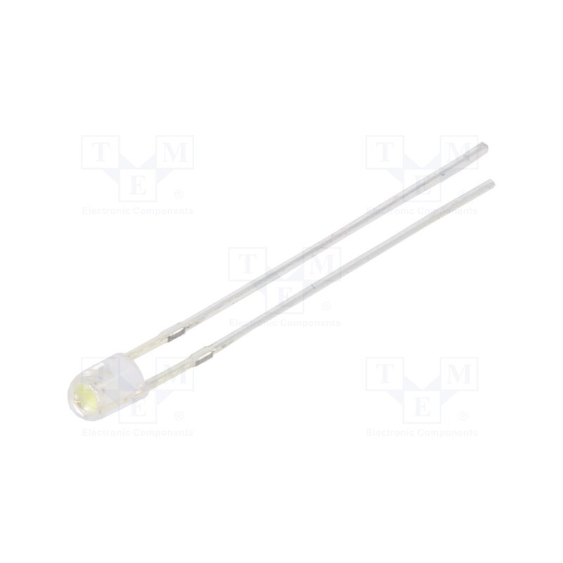 10 pcs : OSW5DK3761B-12V - LED, 3mm, white cold, 2180÷3000mcd, 60°, Front: convex, 15V, 225mW
