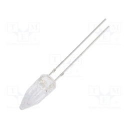 10 pcs : OSO5PA58A1B-12V - LED, 5mm, orange, 500÷750mcd, 100°, Front: Rocket, 12V, No.of term: 2