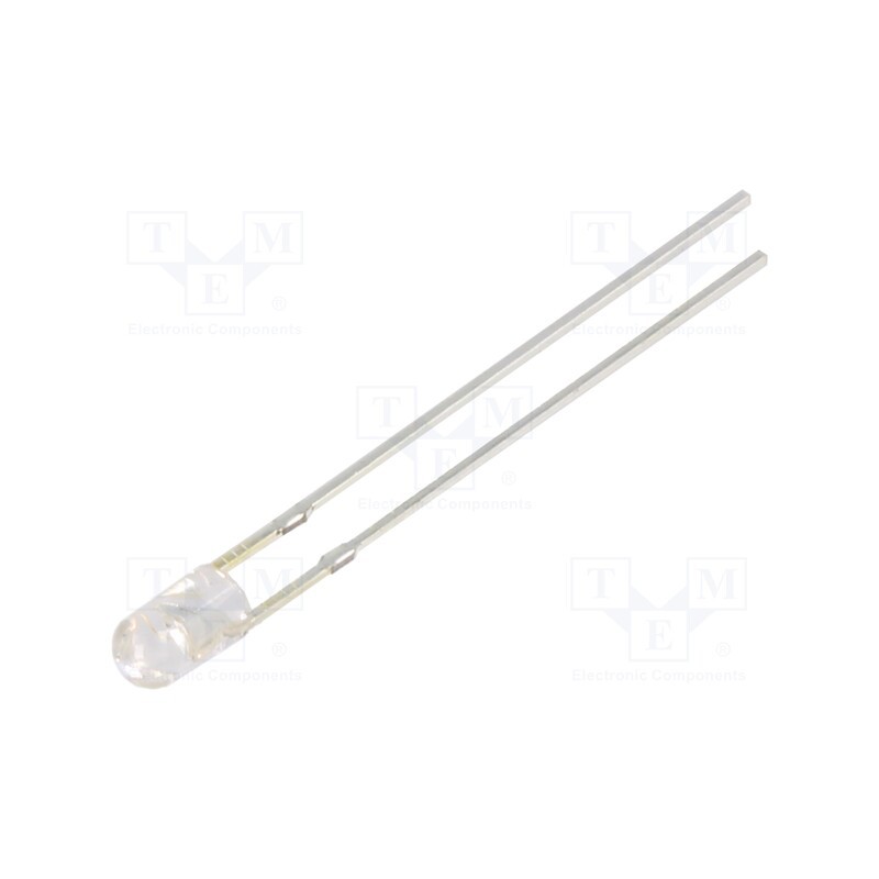 10 pcs : OSB5SA3E31B-12V - LED, 3mm, blue, 1560÷2180mcd, 30°, Front: convex, 12V, No.of term: 2