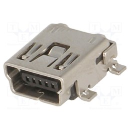 10 pcs : 1734035-2 - Socket, USB B mini, on PCBs, SMT, PIN: 5, horizontal, reel