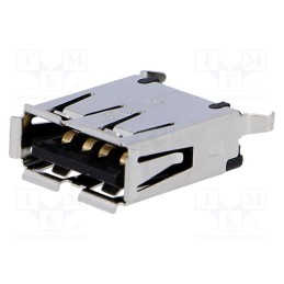 10 pcs : 1734366-1 - Socket, USB A, on PCBs, THT, PIN: 4, straight