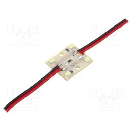 10 pcs : OF-LED4PLCC2-R - LED, red, 0.48W, 12VDC, 120°, No.of diodes: 4, 27x22mm