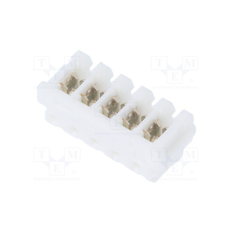 50 pcs : 173977-5 - Plug, wire-board, female, CT, 2mm, PIN: 5, IDC, for cable, AMP