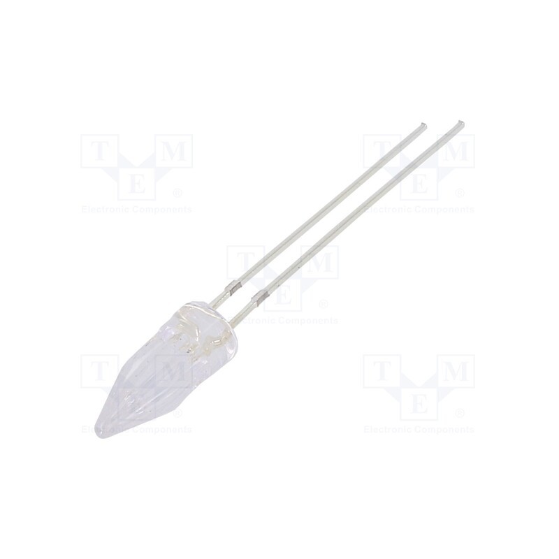 10 pcs : OSB5SA58A1B-12V - LED, 5mm, blue, 500÷750mcd, 100°, Front: Rocket, 12V, No.of term: 2