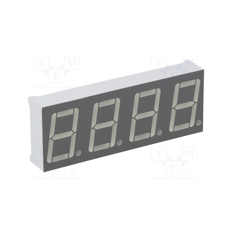 10 pcs : KW4-563ASA - Display: LED, 7-segment, 14mm, 0.56', No.char: 4, red, 7÷8mcd, anode