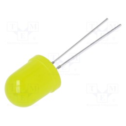 10 pcs : OSY5PAA134A-1MA - LED, 10mm, yellow, 1120÷500mcd, 30°, Front: convex, 1.8÷2.2V, 66mW