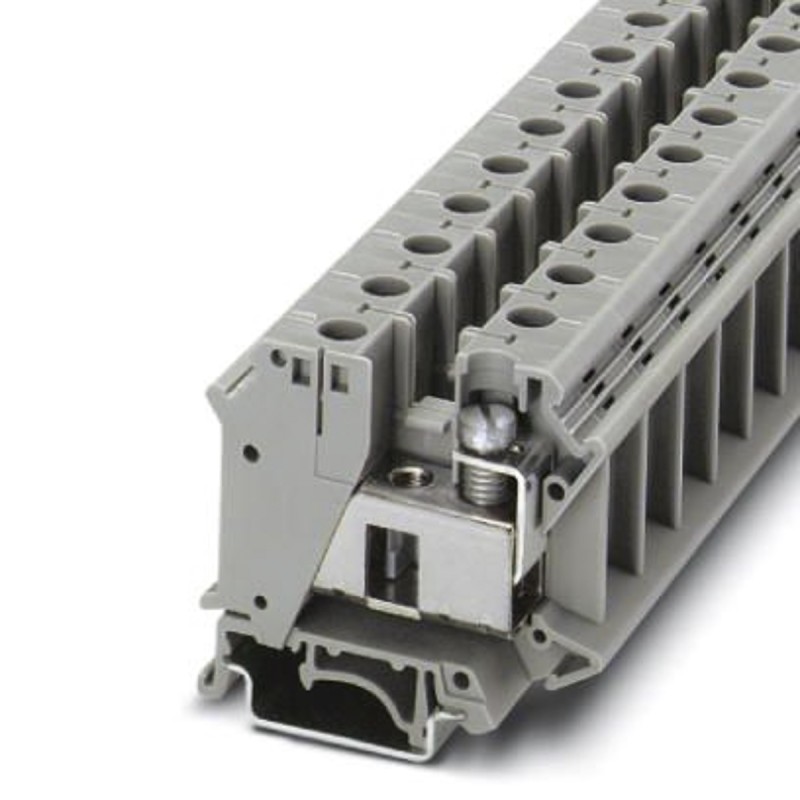 2 pcs - Phoenix Contact UTI 35 Series Grey DIN Rail Terminal Block, 0.75 - 35mm², Single-Level, Screw Termination
