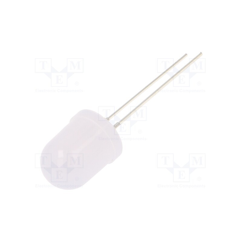 10 pcs : OSM5DKA132A-12V - LED, 10mm, white warm, 1120÷1560mcd, 30°, Front: convex, 12V