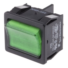 1 pcs - TE Connectivity Illuminated DPST, On-Off Rocker Switch Panel Mount