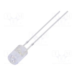 10 pcs : OSW5DK5GA1B-12V - LED, 5mm, white cold, 1120÷1560mcd, 100°, Front: flat, 12÷15V, 225mW